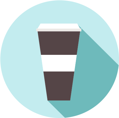 Transparent Png Flat 45 Shadow Coffee Icon In Circle - Coffee Icon Vector Png (1200x628)
