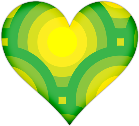 Heart With Green Circles Icon, Png Clipart Image - Yellow And Green Heart (512x512)