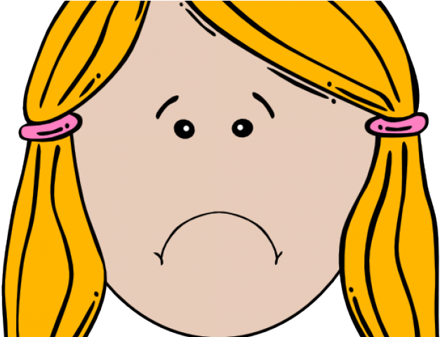 Unhappy Cliparts - Cartoon Girl Face (640x480)