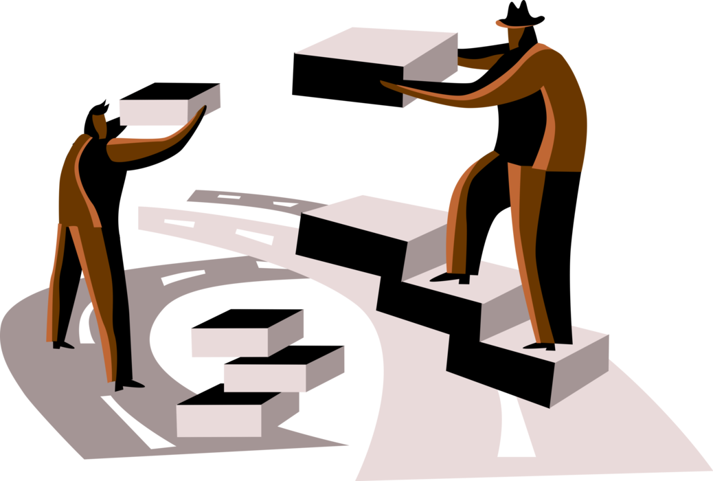 Vector Illustration Of Business Colleagues Use Teamwork - Vector Illustration Of Business Colleagues Use Teamwork (1038x700)