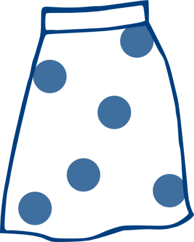 Blue Dot Skirt Clip Art At Clker Com Vector Clip Art - Free Clip Art Skirt (400x501)