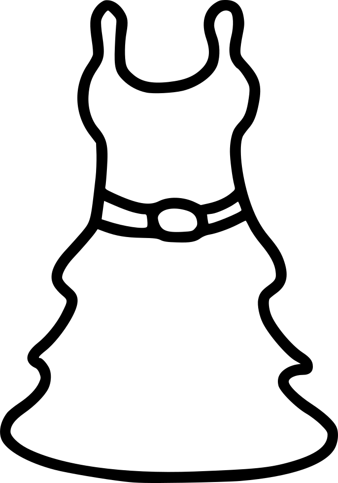 Gown Prom Dress Girl Skirt Angel Svg Png Icon Free - Vestido Para Colorear (686x980)