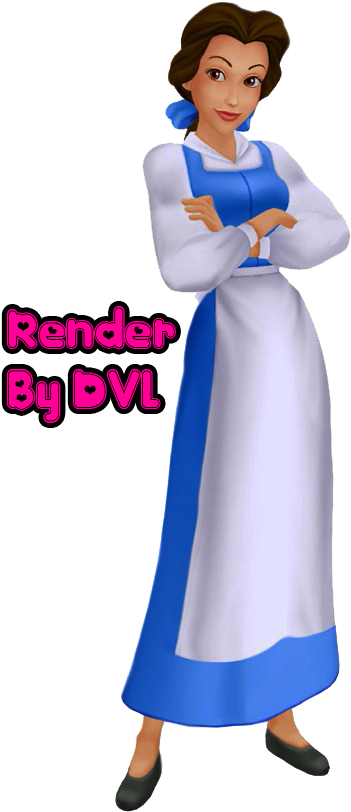 Belle Render Kingdom Hearts By Dieventuslady - Desney Princess Inspired Outfits (481x856)