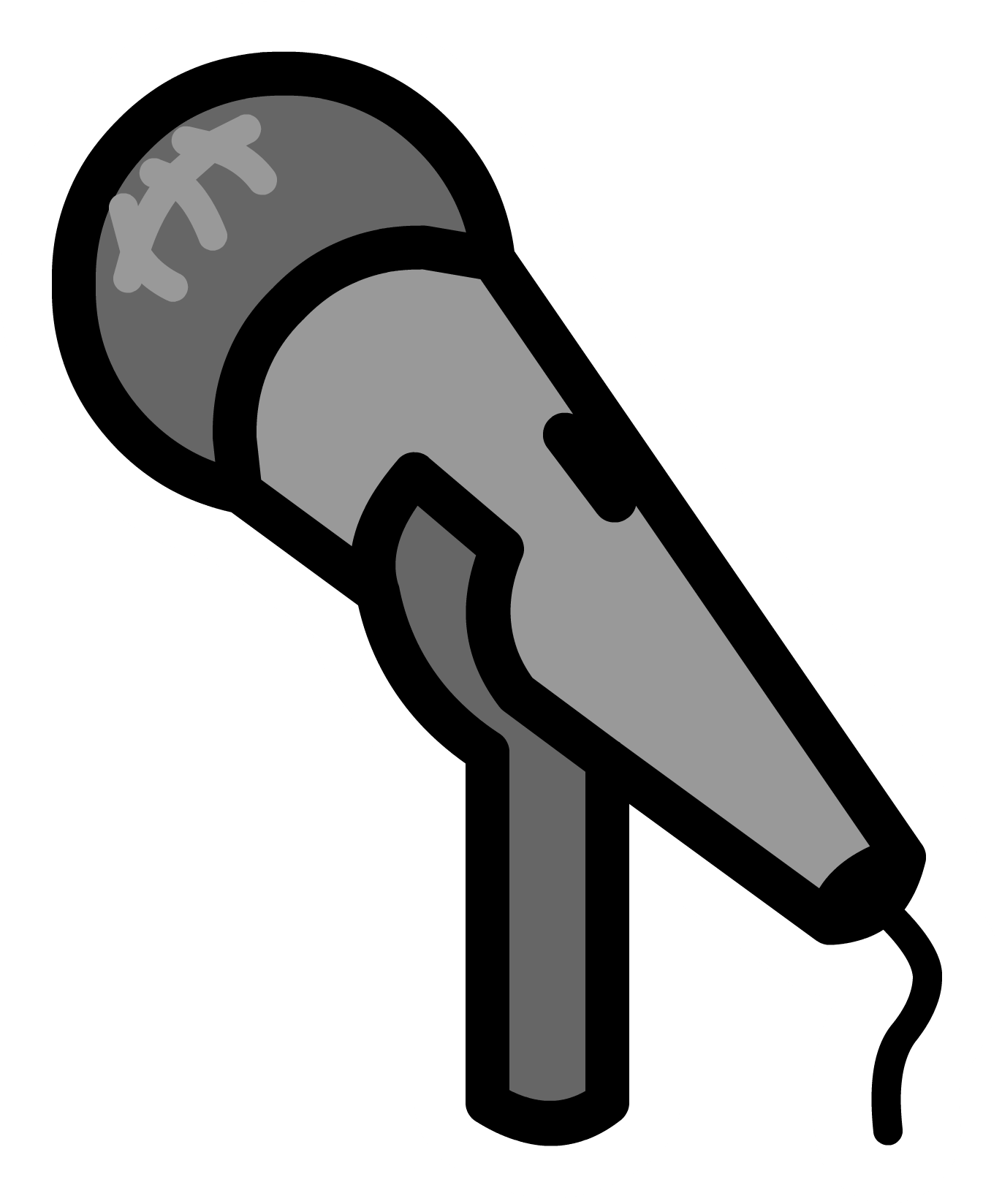 Microphone Pin - Club Penguin Microphone (1371x1647)