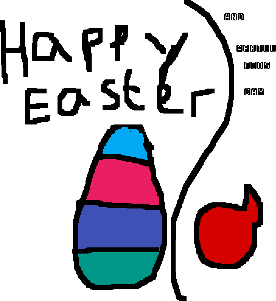 Happy Easter And Aprill Fools Day - Drawing (1000x1000)