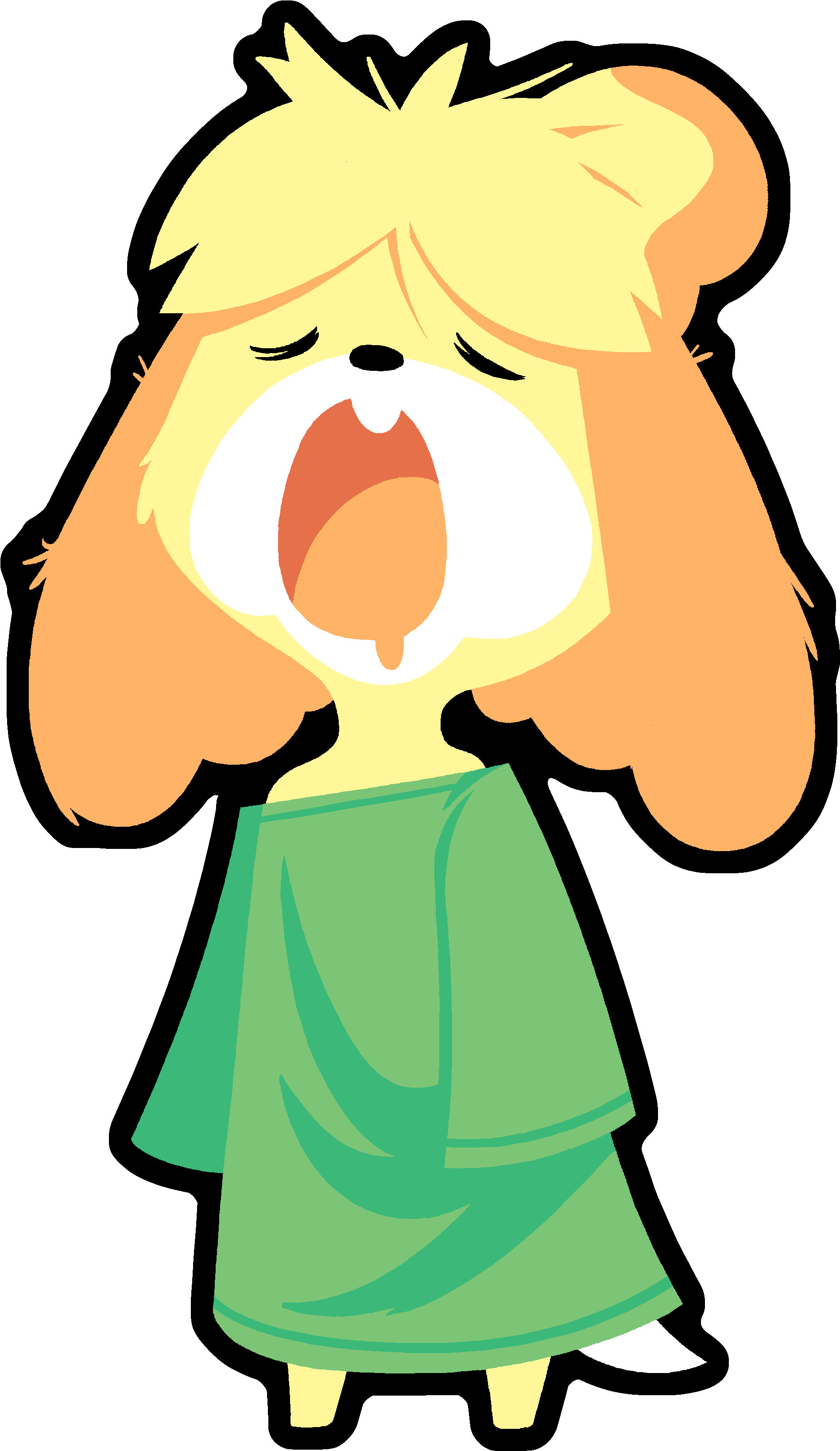 New Leaf Yoshi's Island Facial Expression Yellow Nose - Porn Animal Crossing Digby (2125x3470)
