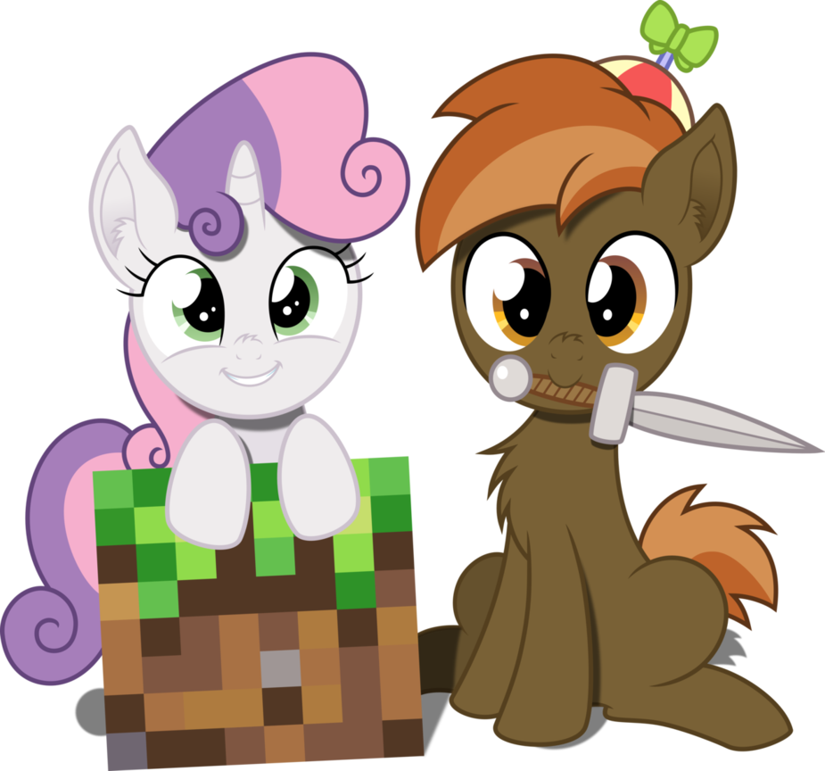 Sweetie And Button By Mactavish1996 By Mactavish1996 - Mlp Minecraft Icon (925x864)