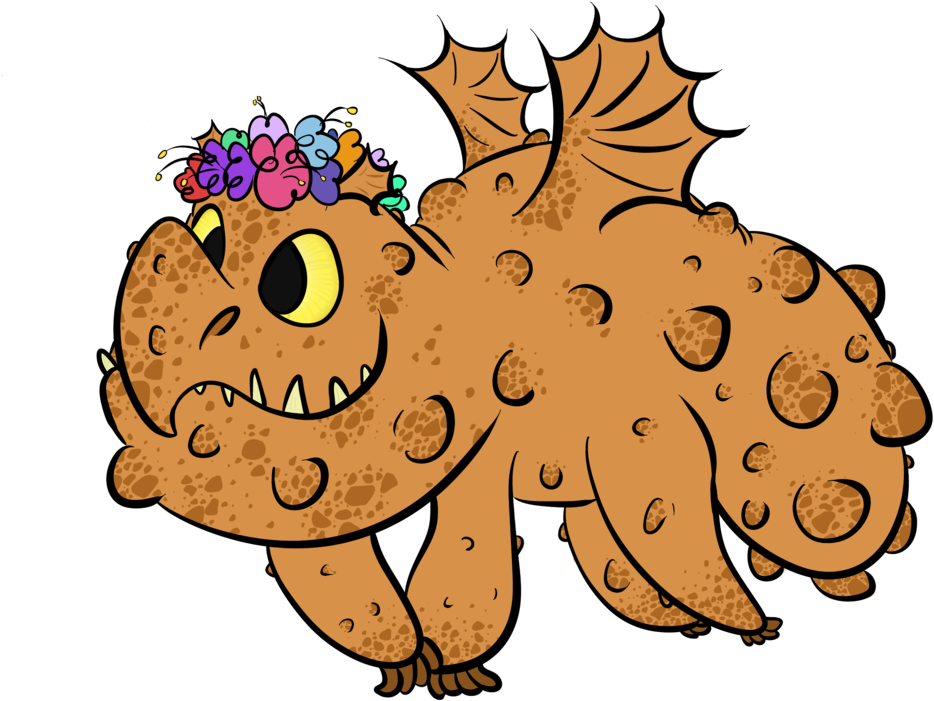 Meatlug With A Flower Crown ~ By Ruby The Dragon - Cartoon (1024x774)