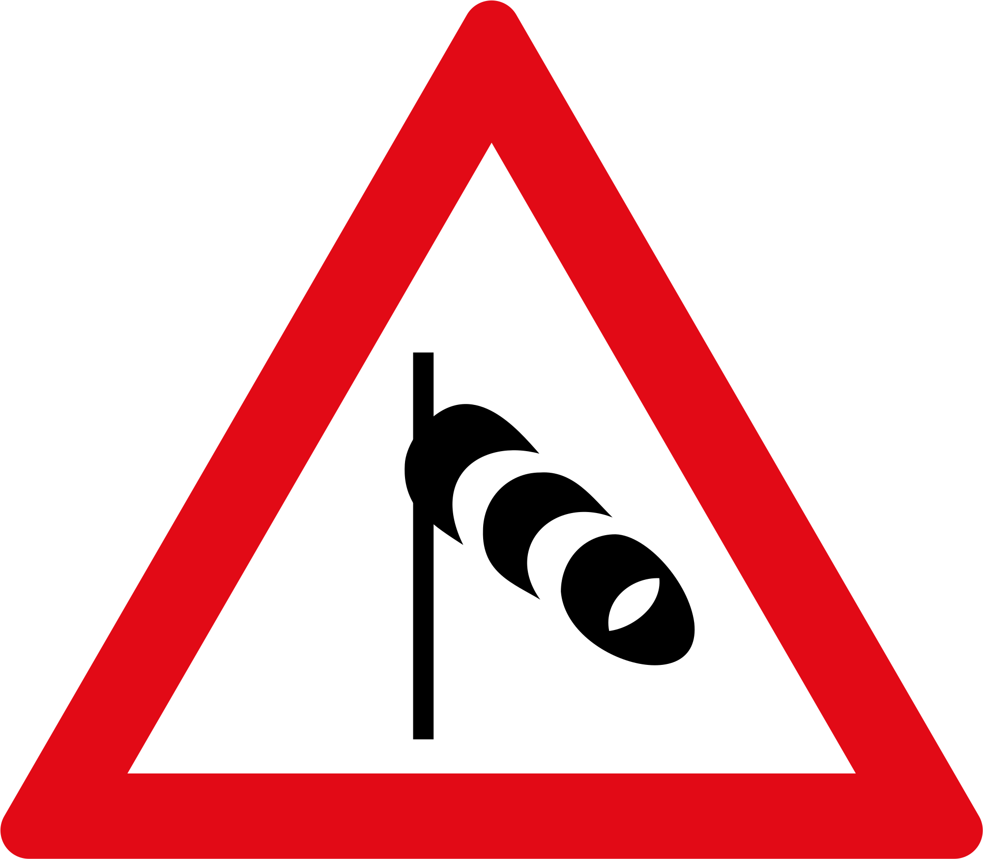Winding Road Sign Right Left - Pedestrian Crossing Road Sign (2000x1748)