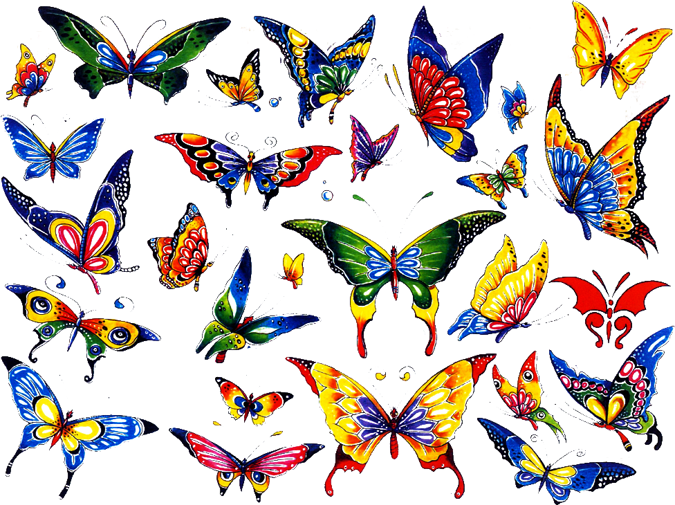 Butterfly Tattoos - 280 Temporary Tattoos Butterflies Style 28 (1024x768)