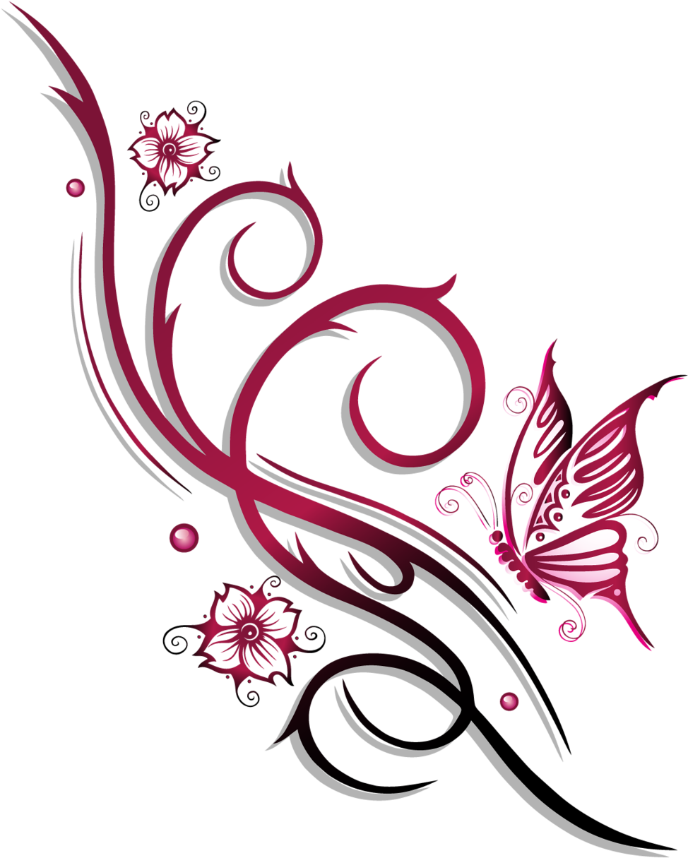 Colorful Tribal With Butterfly And Cherry Blossoms - Imagenes De Flores Con Tribales (1052x1280)