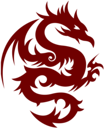 Tribal Dragon Tattoo Design Png - Red Dragon Logo Png (500x281)