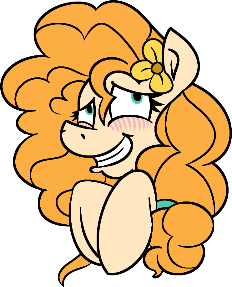 Cowsrtasty, Blushing, Flower, Flower In Hair, Pear - Cartoon (859x959)