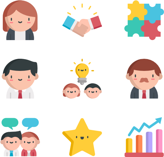 Teamwork - Line Art (600x564)