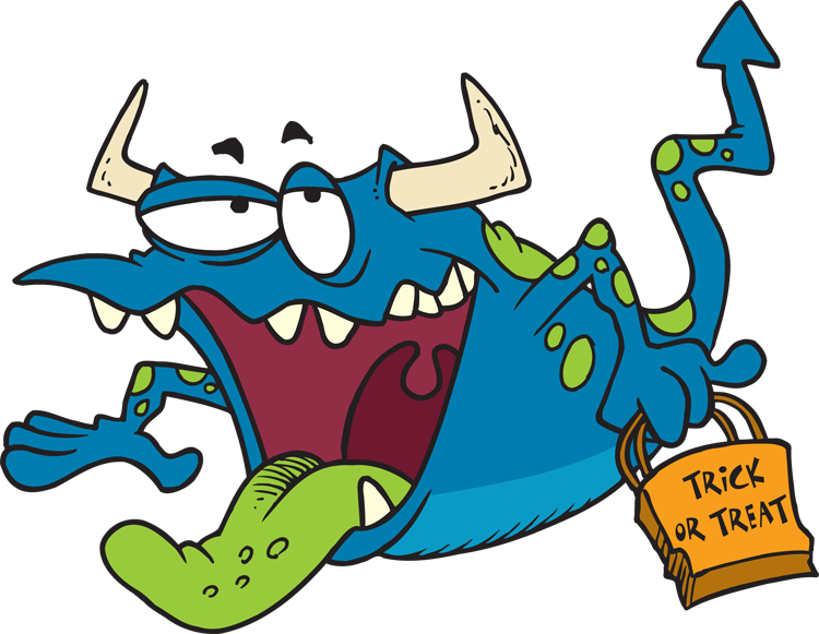 Funny Halloween Clipart - Monster Clipart (750x581)