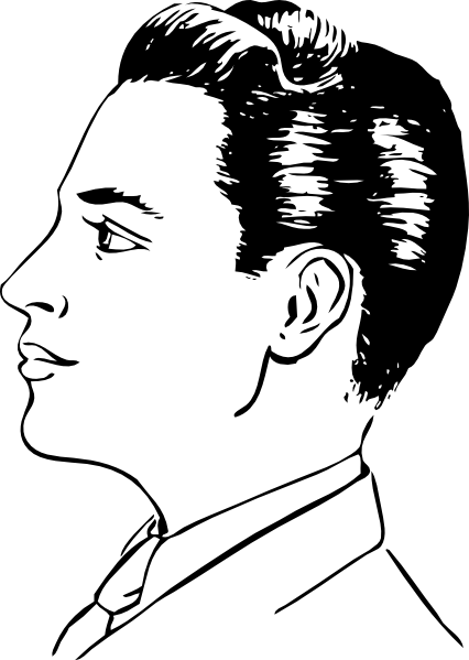 Men Haircut Side View Clip Art At Clker - Man Side Face Drawing (426x599)