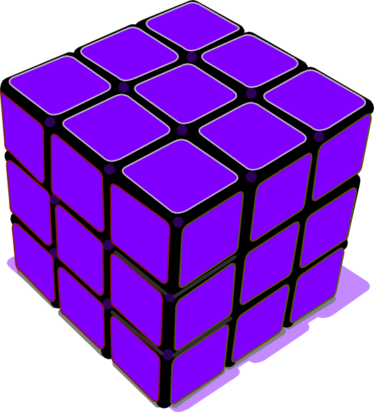 Cube Clipart Purple - Rubik's Cube Transparent Background (540x595)