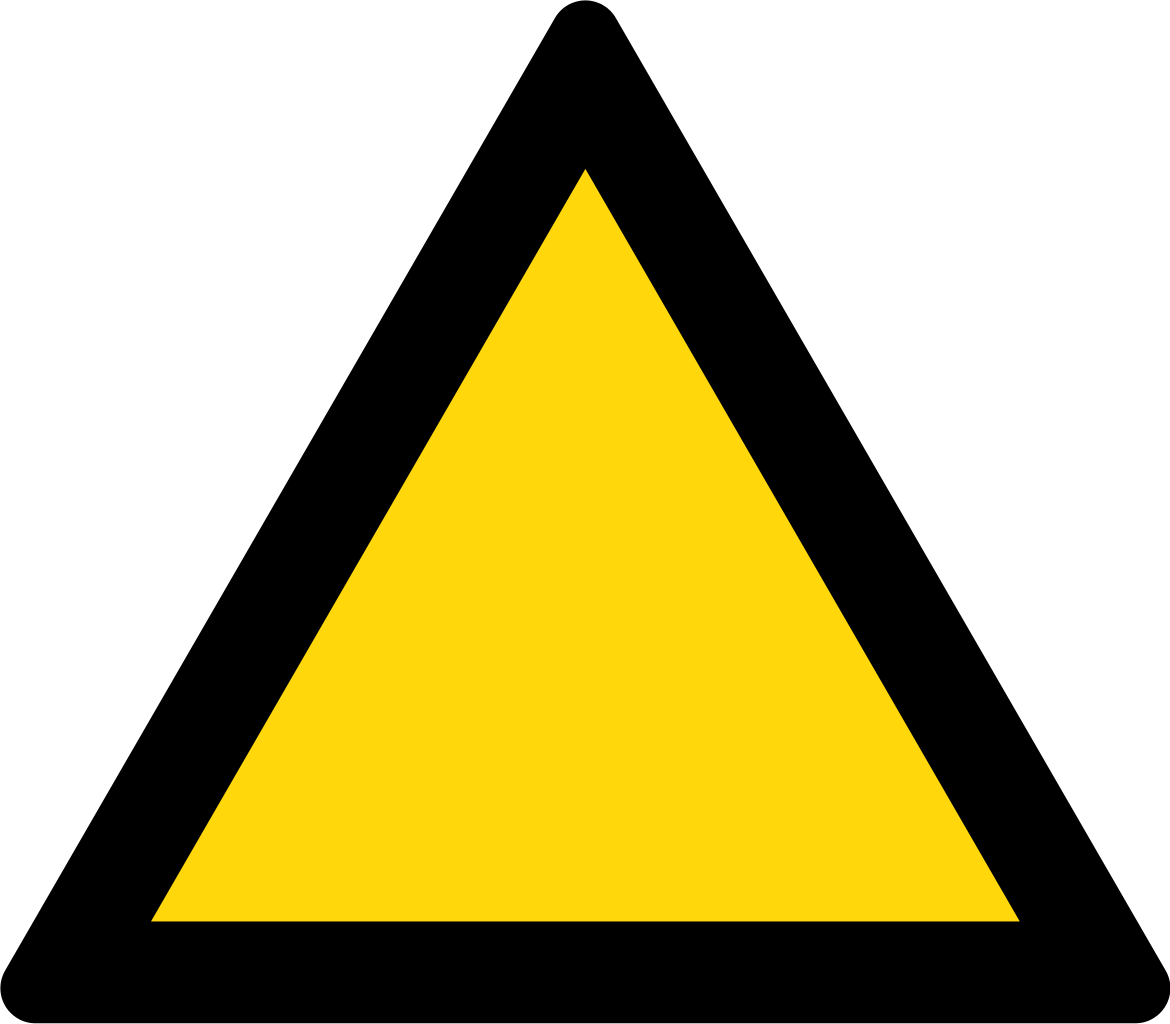 Triangle Warning Sign - Yellow And Black Warning Sign (1170x1024)