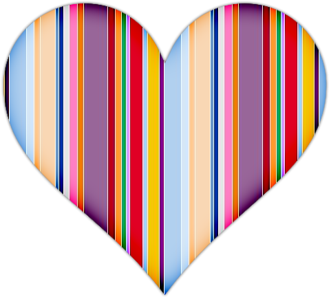 Teal Clipart Colorful Heart - Colorful Heart Free Png (501x461)