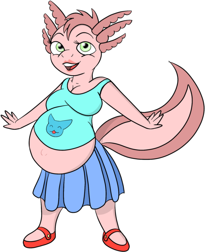 Pregnant Axolotl By Spazknot - Axolotl (894x894)