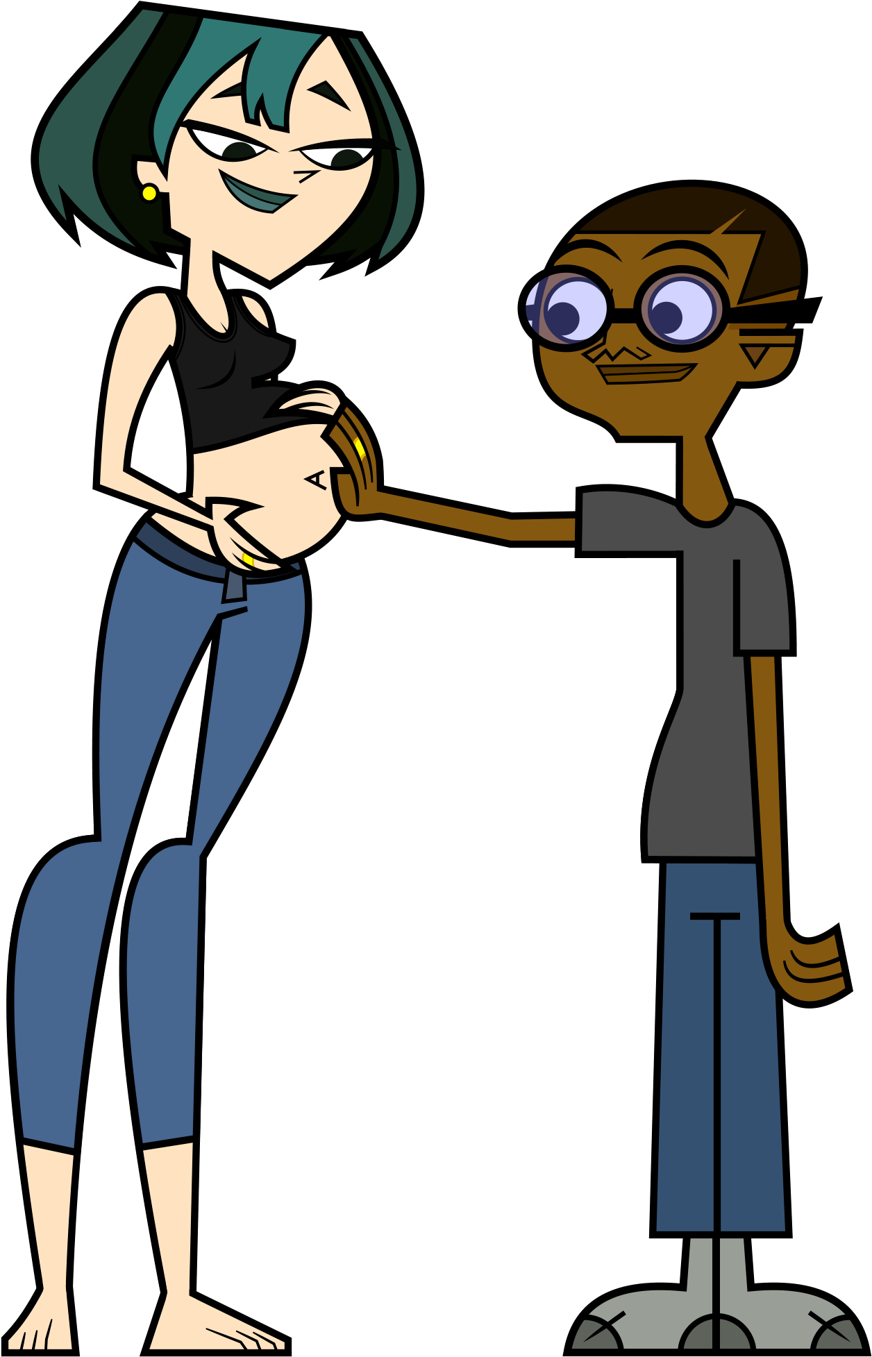 Feel My Pregnant Belly By Terrance Hearts Art - Art (1500x2313)