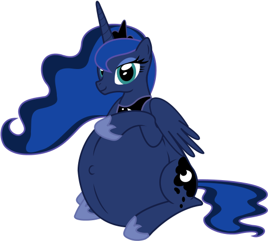 Fishinabarrrel, Female, Hyper Pregnancy, Impossibly - My Little Pony Pregnant Luna (600x500)