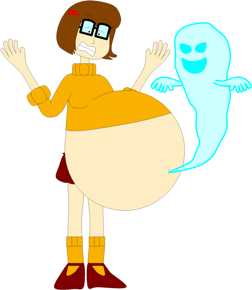There's A Ghost Living In Velma's Belly By - Belly Ghost (828x964)