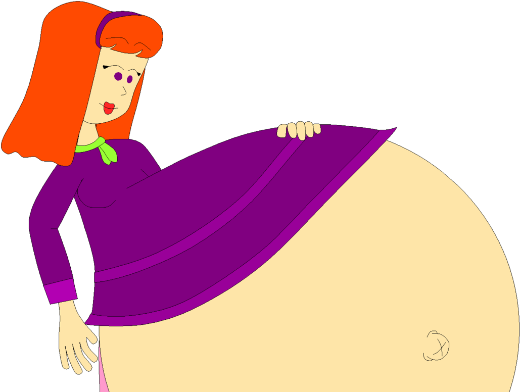 Very Pregnant Daphne By Angry-signs - Very Pregnant Cartoon (1029x776)
