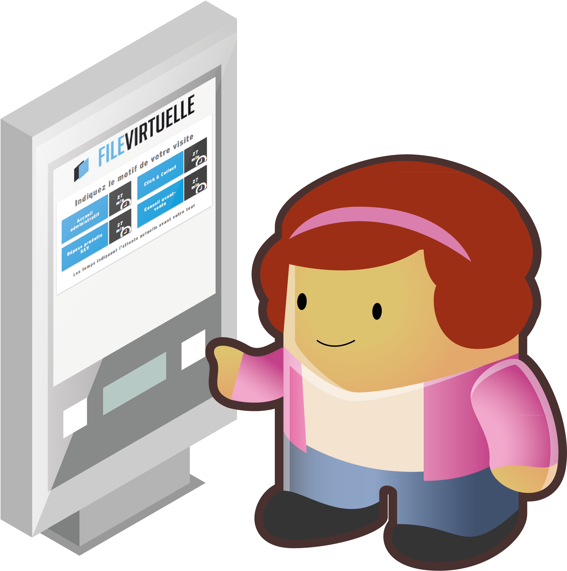 Client Sur Borne - Illustration (2665x2318)