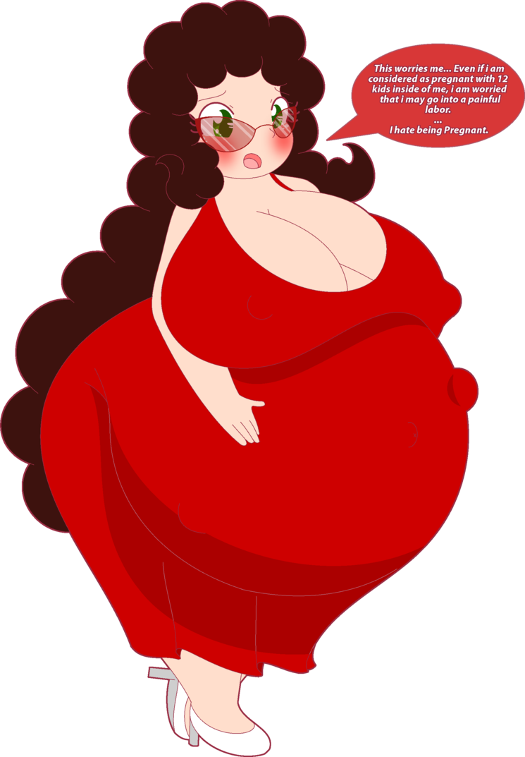 Heavily Pregnant Lesbian Chick~ - Cartoon (745x1073)