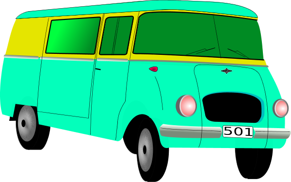 Van Vector Clip Art - Minibus Clipart (600x375)