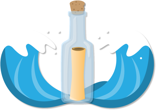 Message In A Bottle - Illustration (600x420)