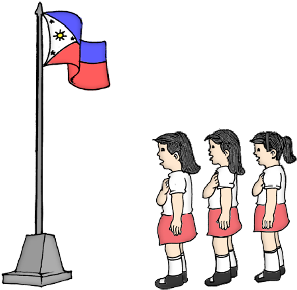 Philippines National Anthem Clip Art - Singing The Philippine National Anthem (596x573)