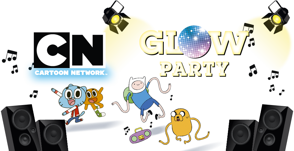 Cartoon Network Glow Party - Adventure Time Finn Jake Dancing Cute Cartoon Dance (980x506)