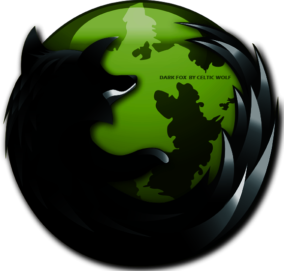 Firefox Startscreen Black By Celticw0lf - Firefox Logo Black And White (578x551)