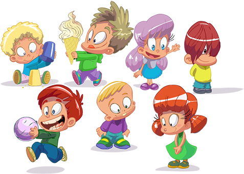 Cartoon Kids Children People Vector Illustrations - They Doing Clipart (500x386)