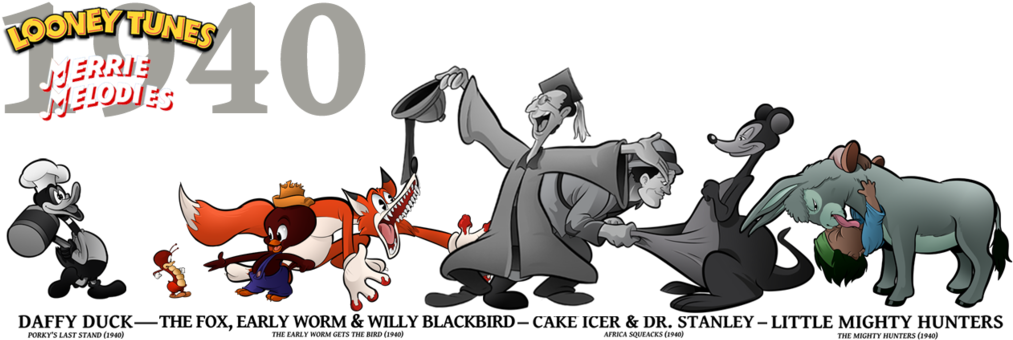 Looney Tunes And Merrie Melodies In - Looney Tunes 1940 (1024x354)