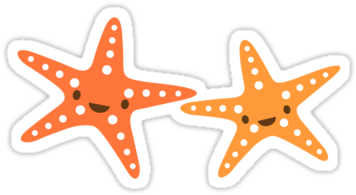 Starfish Cartoon - Sticker (375x360)