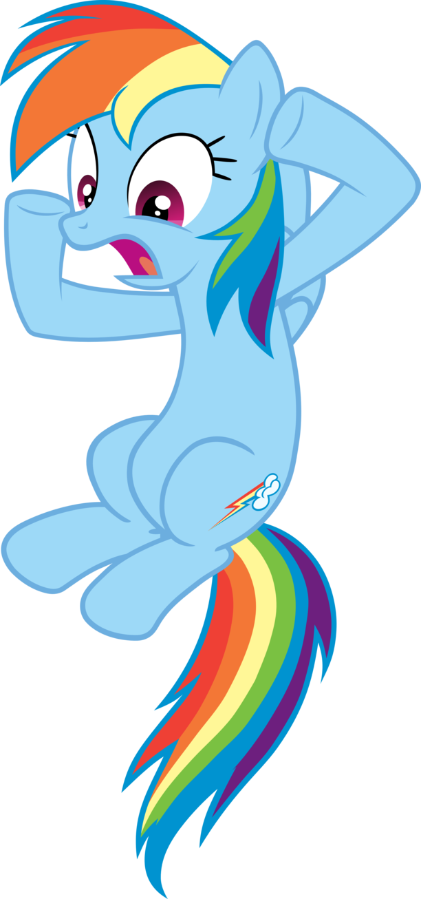 Shocked Rainbow Dash Vector By Scrimpeh - Mlp Rainbow Dash Surprised (612x1306)