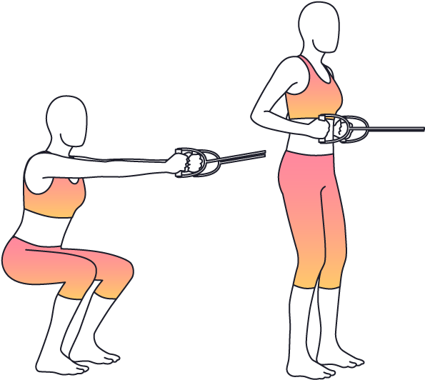 Begin In Standing With The Band Anchored At Waist Height, - Cartoon (640x640)