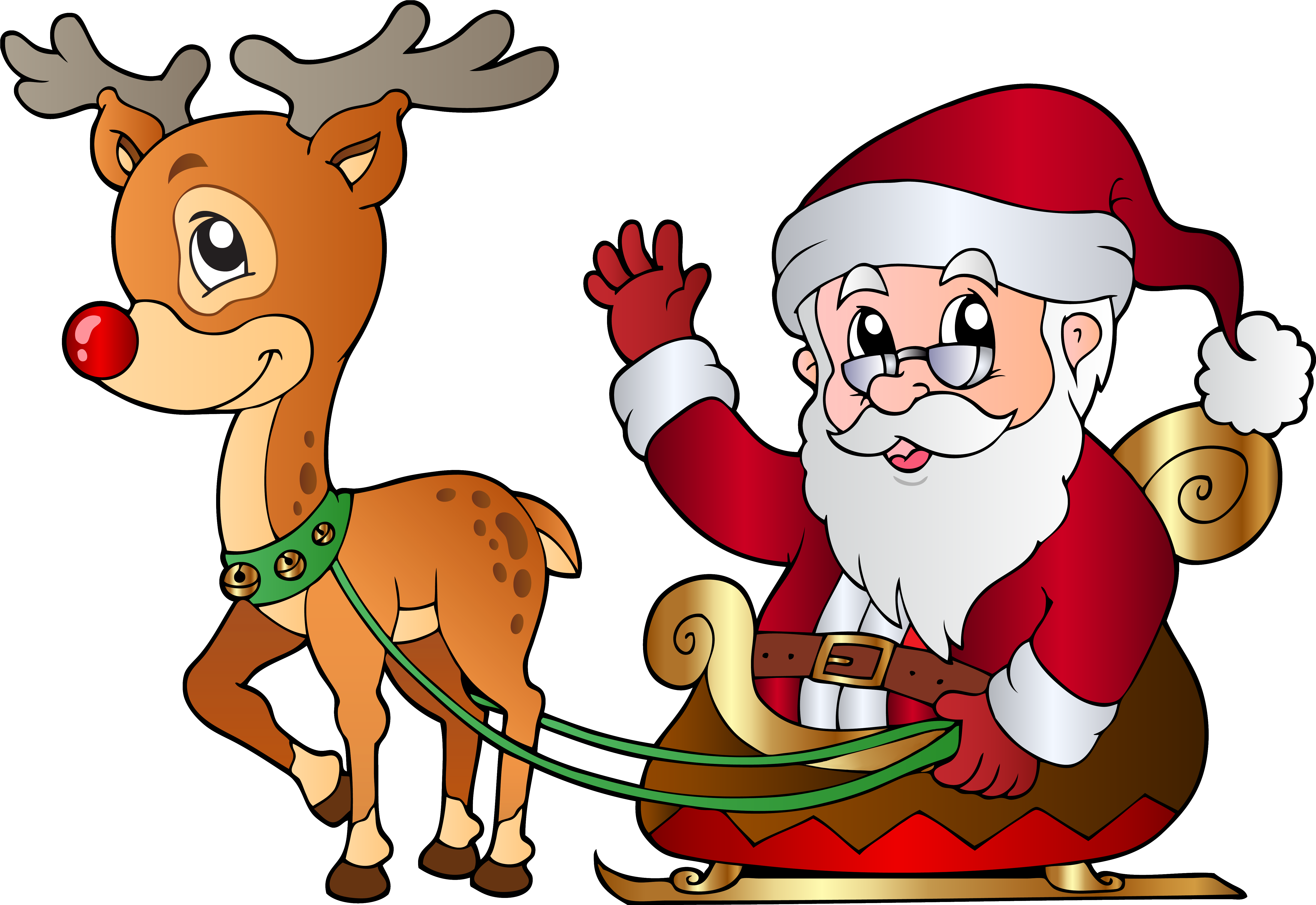 Santa - Happy Christmas Coloring Book (6359x4406)