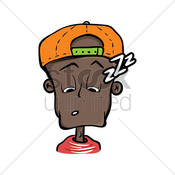 Boy With Cap Feeling Sleepy Vector Image - Boy (600x600)