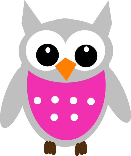 Pink Owl Clip Art At Clker Com Vector Clip Art Online - Baby Owl Clip Art (498x595)