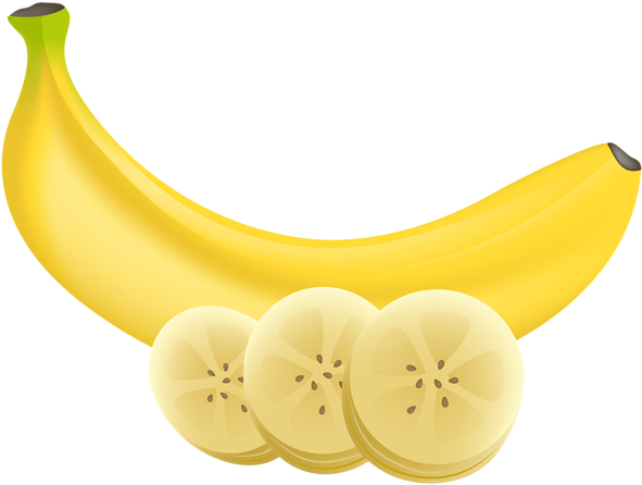 Banana And Slices Transparent Png Clip Art - Banana Png (7494x5629)