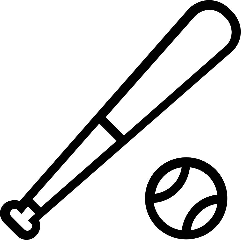 Baseball Bat And Ball Outlines Comments - Old Fashioned Movie Camera (981x980)