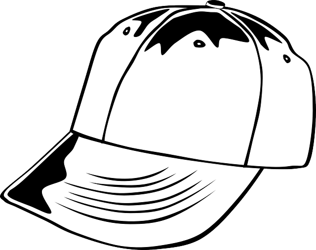 Bat, Black, Outline, Drawing, Sketch, People - Baseball Cap Clip Art (640x507)