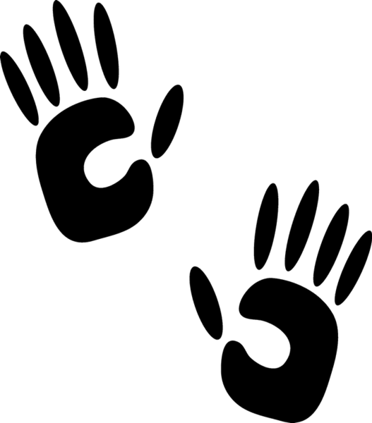 Handprint Rubber Stamp - Illustration (527x600)