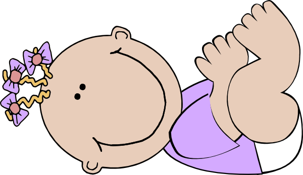 Purple Clipart Baby Bottle - Happy Baby Clipart (600x347)