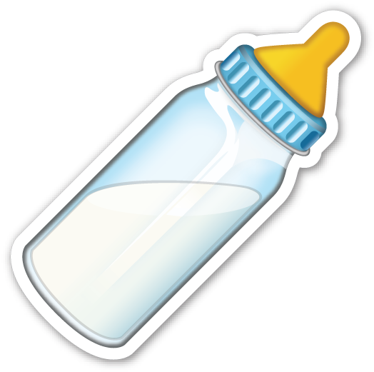 Ink Bottle And Quill Clipart - Baby Bottle Emoji Png (530x526)