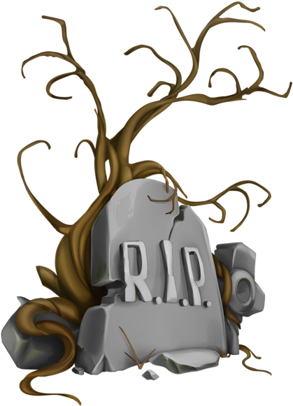 Halloween Rip Tombstone And Tree Png Clipart Image - Halloween Rip Png (432x600)